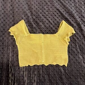 Zara Chartreuse Knit Crop Top